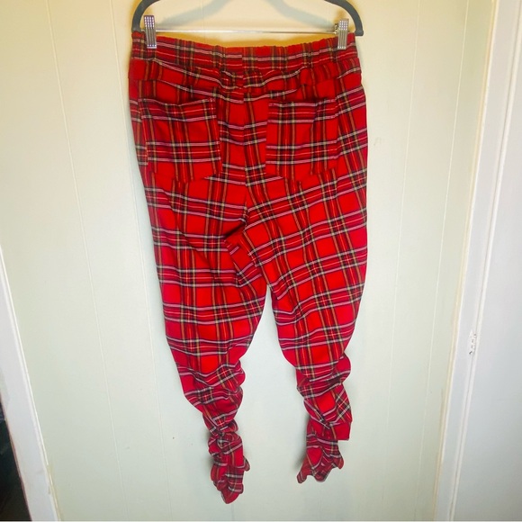 Like An Angel Red Plaid Punk Rock Joggers With Zipper Legs Womens Plus Size 1X - Picture 2 of 9